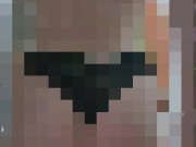 Nude Stewardess puts on black lace panties getting ready for work. Milf, Air Hostess, Blonde 8/16