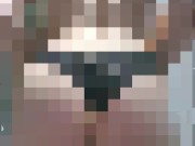 Nude Stewardess puts on black lace panties getting ready for work. Milf, Air Hostess, Blonde 9/16