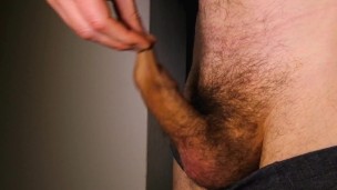 Kudoslong close-up and his underwear as he pulls out his hairy cock and wanks