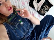 Mila Pees in Denim Overalls (FETISH / KINK) 14/16
