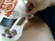 peeing in a bottle baby gotta rub me the right way honey 11/16