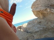 HANDJOB SLUT BEACH: dickflash for a slutty little bitch and she can't resist to make me cum. 5/16