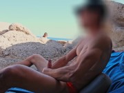 HANDJOB SLUT BEACH: dickflash for a slutty little bitch and she can't resist to make me cum. 6/16