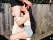 Behind The Scenes - Blowjob, Facefuck & Cum in Throat - Black Lynn Choking on Cum 14/16