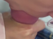Messy cum in my mouth blowjob to wake him up 13/16