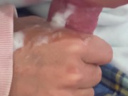 Messy cum in my mouth blowjob to wake him up 15/16