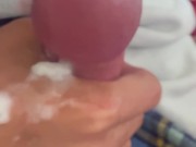 Messy cum in my mouth blowjob to wake him up 16/16