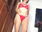 horny college girl changes in front of her face while touching herself 1/16