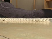 stretching show leggings feet ass worship 7/16