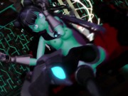 Kancolle Light Cruiser Demon Hentai Nude Dance Monster Girl MMD 3D Dark Green Body Color Edit Smixix 3/16