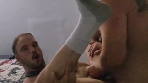Dom Biker Daddy get his Cock Serviced by Leather Slave
