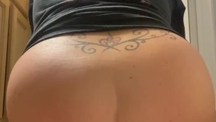 Working the butt plug just a little bit deeper