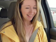 Thankful for my raincoat cuz my pussy is POURING! Rainy day Starbucks Drive Thru with my LUSH!! 11/16