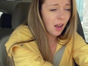 Thankful for my raincoat cuz my pussy is POURING! Rainy day Starbucks Drive Thru with my LUSH!! 14/16