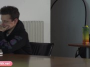 Jeny Smith flashing tits and pussy for office worker 12/16