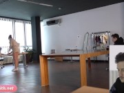 Jeny Smith flashing tits and pussy for office worker 7/16