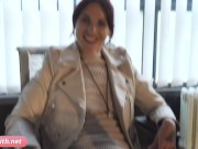 Jeny Smith flashing tits and pussy for office worker 9/16