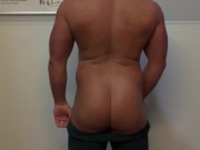 Big Gym Bro Strips Off Leggings Showing Fat Gym Ass 16/16