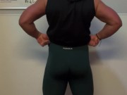 Big Gym Bro Strips Off Leggings Showing Fat Gym Ass 5/16
