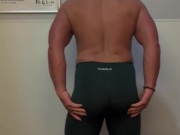 Big Gym Bro Strips Off Leggings Showing Fat Gym Ass 8/16