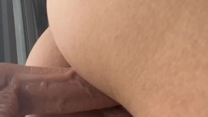 Showing my neighborhood how a 19-year-old fucks her dildo