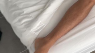 Hunk lad is giving you his feet and nice big cock for you!