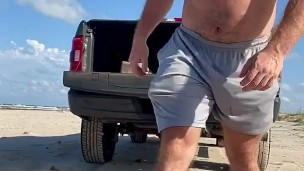 Beefy Bodybuilder Caught Pissing on Public Beach OnlyfansBeefBeast Hung Hot Hairy Musclebear Peeing