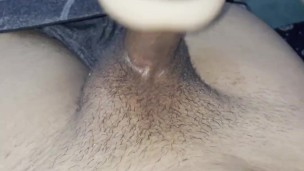Horny Latino masturbates with his toy while playing warzone