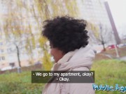 Public Agent Small tits ebony babe sucks big dick rides cowgirl and fucked doggystyle for cash 6/16