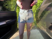 [POV] let's do it here! amateur risky CAR sex makes slutty TEEN moan loudly 1/16