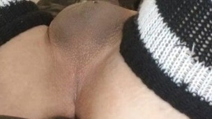 Using my new Fucking Machine to stretch open my slutty hole