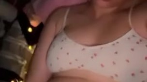 Cute chubby bunny girl slut plays with her fat tight pussy