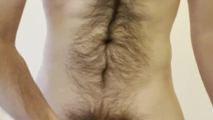 Hot Hairy Guy Jerks Off Big Cumshot