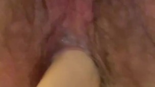Chastity Sissy Faggot LOVES her 8in dildo, watch her fag hole GAPE