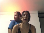 The tenant is fucked in a doggy position without her husband noticing. 7/16