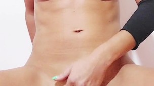 Sexy Brunette masturbates her beautiful pussy. Moans and Cums to Ultimate Pleasure