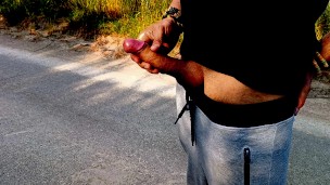 Risky Outdoor Big Cum, Solo Man, Jerk Off, Close Up, Dick Masturbation, Amatorial