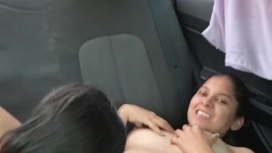 My best friend eats my pussy in the uber