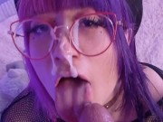 Nerdy emo girl blowjob gets glasses dirty  Close up Vertical Pov Kakao chan 16/16