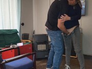 Fucking my neighbors wife standing missionary while he is in the bathroom 2/16