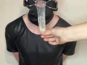 Femdome slave eats Cum by catapult