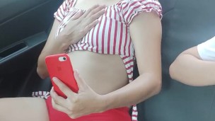 Latina changes in the uber on her way to college