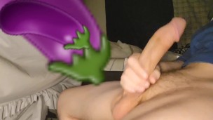 White Boy Strokes His Big 7inch Cock