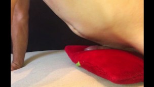 Straight Guy Humping Pillow While Loud Moaning Until Intense Orgasm