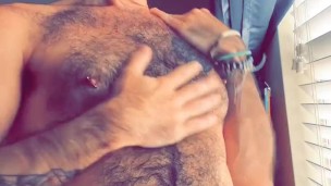Teasing off camera stroking hairy daddy cock--check links for more!