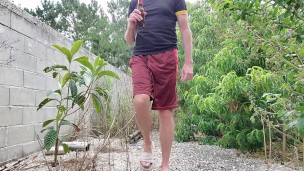 Naked in my backyard. No cum.
