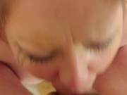 Princess threw up on my dick in her first deepthroat and keeps going. 14/16