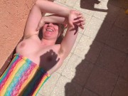 Blonde armpit hair showing, with shadow play. Funny