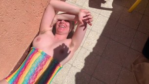 Blonde armpit hair showing, with shadow play. Funny