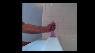Daddy Rides a Dildo and Gives a Close-Up Cumshot
